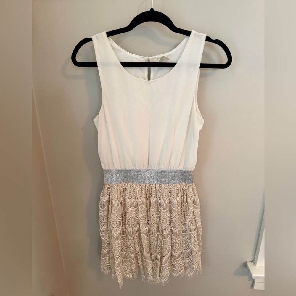 Pins & Needles White and Cream Aline Dress